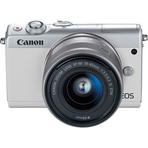 canon eos m100 mirrorless digital camera with 15 45mm lens white