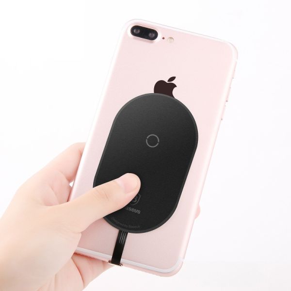 baseus microfiber qi wireless charging receiver for iphone black