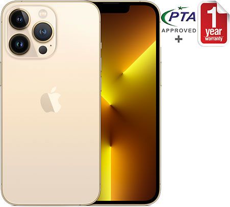 A gold colored Apple iPhone 13 Pro Max