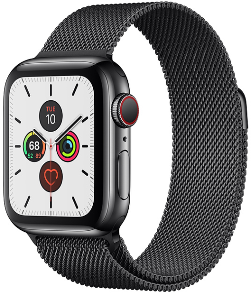 Apple Watch Series 5 44mm Gps Cellular Space Black Stainless Steel Case With Space Black Milanese Loop Price In Pakistan