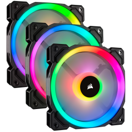 Corsair LL120 RGB 120mm Dual Light Loop RGB LED PWM Fan — 3 Fan Pack with Lighting Node PRO