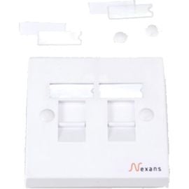 Nexans N423.630 Essential 86 x 86 Wallplate 2 Keystone White Dual Face Plate 