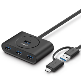 UGreen 4 Ports USB 3.0 Hub With Type-C USB 3.1 OTG Adapter Converter