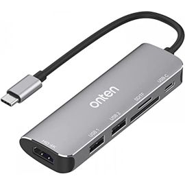 Onten 95116D TYPE C TO HDMI+SD/TF+USB*2+PD*2