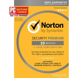 Symantec Norton Security Premium–10 Devices–1 Year Subscription