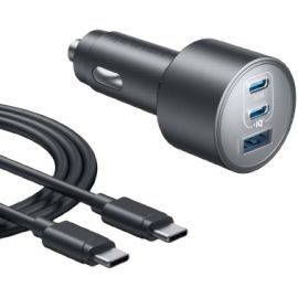 Anker A2737 Nano 167.5W 3 Ports Car Charger With Type C to Type C Cable 1M