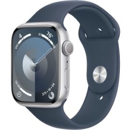 Apple Watch Series 9 45mm Silver Aluminum Case With Strom Blue Sports Band