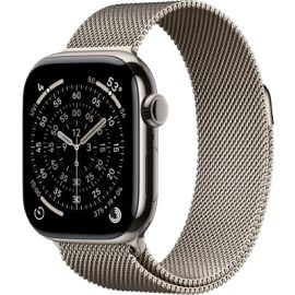 Apple Watch Series 11 42mm Natural Titanium Case with Natural Milanese Loop (MF8P4LW)