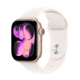 Apple Watch Series 11 42mm Rose Gold Aluminium Case With Starlight Sports Band