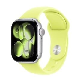 Apple Watch Series 11 42mm Silver Aluminium Case With Neon Yellow Sports Band