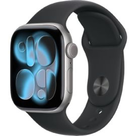 Apple Watch Series 11 46mm Space Gray Aluminium Case With Black Sports Band