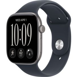 Apple Watch Series 12 GPS + Cellular 46mm Space Gray Aluminum Case with Navy Blue Sport Band