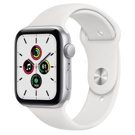Apple Watch Series SE 44mm GPS Silver Aluminum Case with White Sport Band