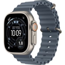 Apple Watch Ultra 3 GPS + Cellular 49mm Natural Titanium Case with Anchor Blue Ocean Band (MF1V4)
