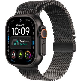 Apple Watch Ultra 4 GPS + Cellular 49mm Black Titanium Case with Black Titanium Milanese Loop Band - MJAV4ls