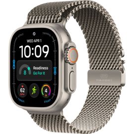 Apple Watch Ultra 4 GPS + Cellular 49mm Black Titanium Case with Natural Titanium Milanese Loop Band - Mja94ls