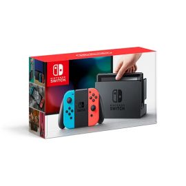 Nintendo Switch with Neon Blue and Neon Red Joy-Con