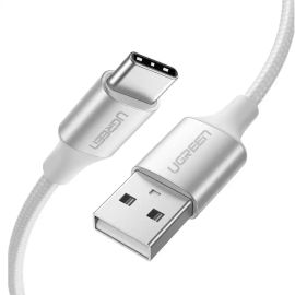UGreen USB-A 2.0 TO USB-C Cable Nickle Plating Aluminum Braid 2M – White