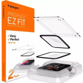 Spigen Apple Watch Screen Protector ProFlex 44mm Models 6/SE/5/4 with Auto Alignment Kit Clear 2 PACK – AFL01220