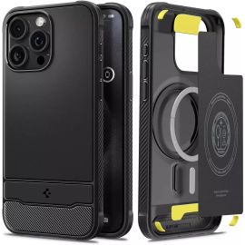 Spigen iPhone 15 Pro Rugged Armor MagFit Case Matte Black – ACS06703