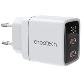 Choetech PD6051 35W Gan Wall Charger 2x USB C PD with Display