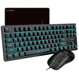 E-Yooso Z737 3 in 1 Combo Set Mouse Wired Keyboard 10x10 Mousepad