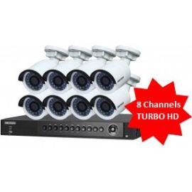 Hikvision 8 Turbo HD Cameras with complete Installation