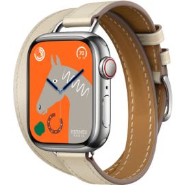 Apple Watch Hermes Series 8 41mm Silver Stainless Steel Case with Attelage Double Tour (2022)