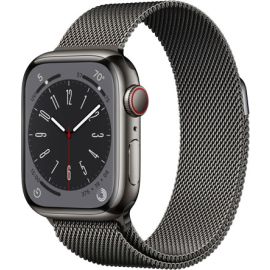 Apple Watch Series 8 41mm Graphite Stainless Steel Case with Graphite Milanese Loop MNJL3
