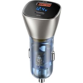 Usams US-CC155 C29 72W A+C Dual Ports Digital Display Fast Car Charger