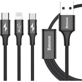 Baseus Rapid 3-In-1 USB To Micro + Lightning + Type-C Cable 1.2M