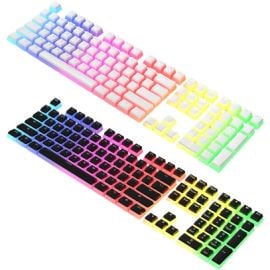 AJAZZ Pudding Keycap 108 Keys PBT Keycap Set with Frosted Hand Feel for Mechanical Keyboard