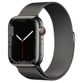 Apple Watch Series 7 45MM Graphite Stainless Steel Case with Milanese Loop