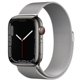 Apple Watch Series 7 45MM Silver Stainless Steel Case with Milanese Loop