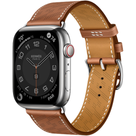 Apple Watch Hermes Series 8 45mm Silver Stainless Steel Case with H Diagonal Single Tour (2022)