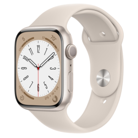 Apple Watch Series 8 GPS 45mm Starlight Aluminum Case with Starlight Sport Band MNUQ3