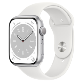 Apple Watch Series 8 GPS 45mm Silver Aluminum Case with White Sport Band MP6Q3