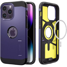 Spigen iPhone 14 Pro Max Tough Armor Case MagFit Compatible with MagSafe – ACS05576 – Deep Purple
