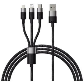Baseus StarSpeed Fast Charging Data Cable USB to M+L+C 3.5A 0.6m Cluster Black