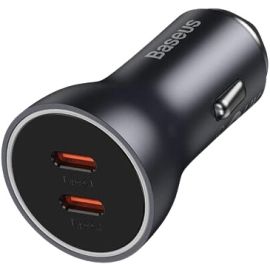Baseus Golden Contactor 60W C+C Max Dual Car Charger Dark Gray