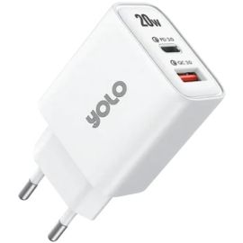 Yolo Y-201 Dual Port 20w Super Fast Charger With Type C To Type C Cable