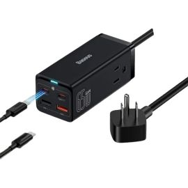 Baseus 65W Gan 3 Pro Desktop Charger Power Strip 2U+2C With AC Port