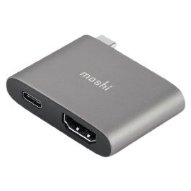 Moshi Compact USB-C to HDMI Adapter with HDR and USB PD-Titanium Gray(99MO084272)