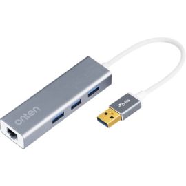 Onten 5220 USB-A to 3x 3.0 USB-A, RJ45 LAN Port Hub