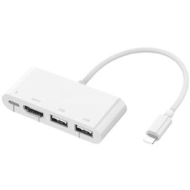 Onten 75216 4in1 Lightning To Dual USB, HDMI & Type C Hub For iPhone IPAD
