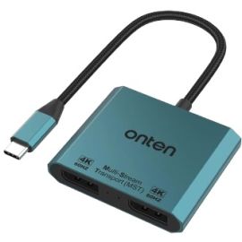 Onten USB-C to Dual DP Adapter 4K@60Hz UC915
