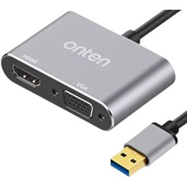 ONTEN USB 3.0 to HDMI and VGA Adapter FHD OTN-5201B