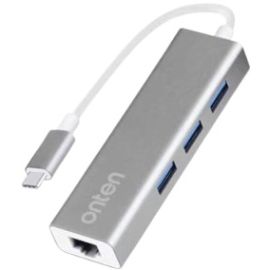 ONTEN OTN-U9593 USB-C to 3-Port HUB USB3.0 with Ggigabit LAN Ethernet Adapter