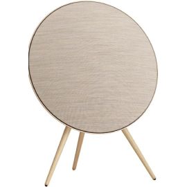 Bang & Olufsen Beosound A9 5th Gen Iconic and Powerful Multiroom WiFi and Bluetooth Home Speaker-Gold Tone with Oak Legs