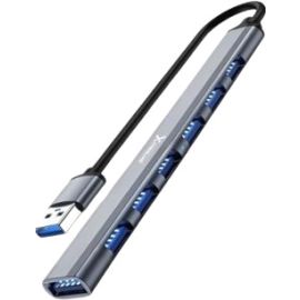 Speed-x Sp-uh307al 7 Port Usb 3.0 Ultra Slim Portable Hub Aluminum Alloy